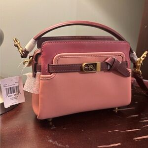 Coach Candy Pink Multi Two-Tone Pink and Burgundy Crossbody Bag